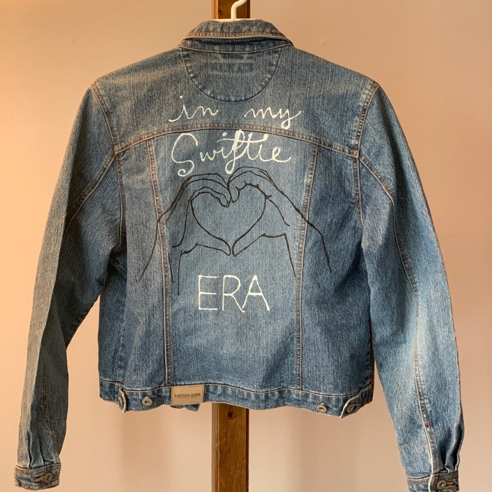SANTANA | Hand Painted Jean Jacket “in My Swiftie Era” Sz L